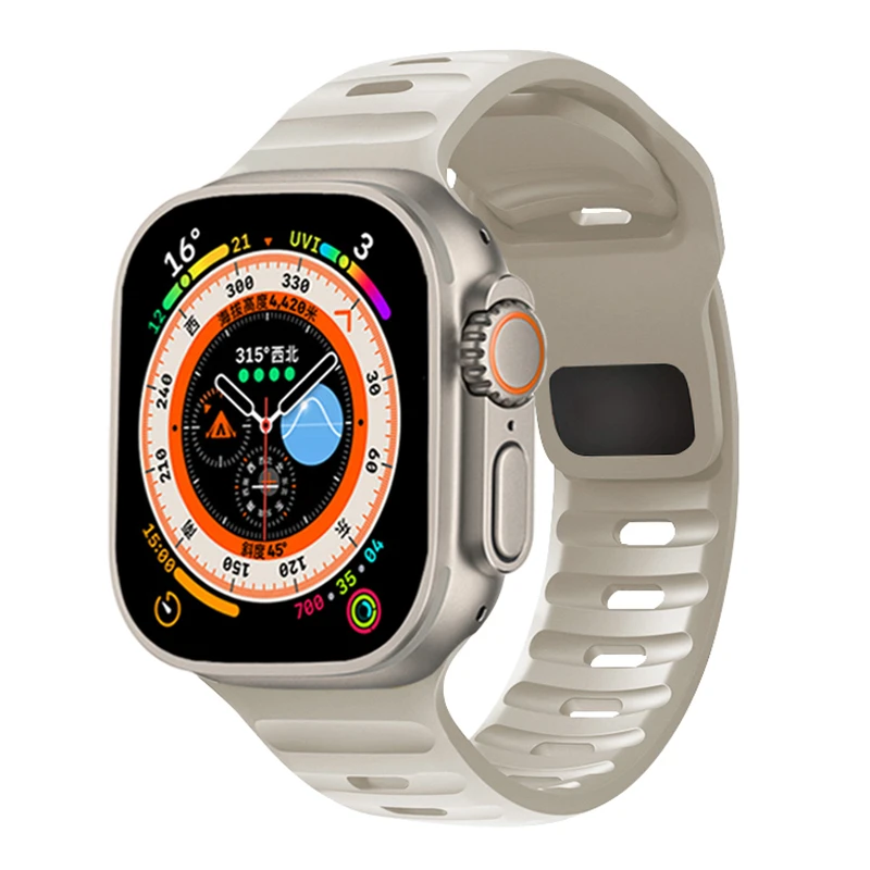 Pulseira esportiva de silicone para Apple Watch 46mm 44mm 45mm 49mm 42mm, iWatch Series 12 11 10 9 8 7 SE Ultra 2 3 4 - Imagem 5