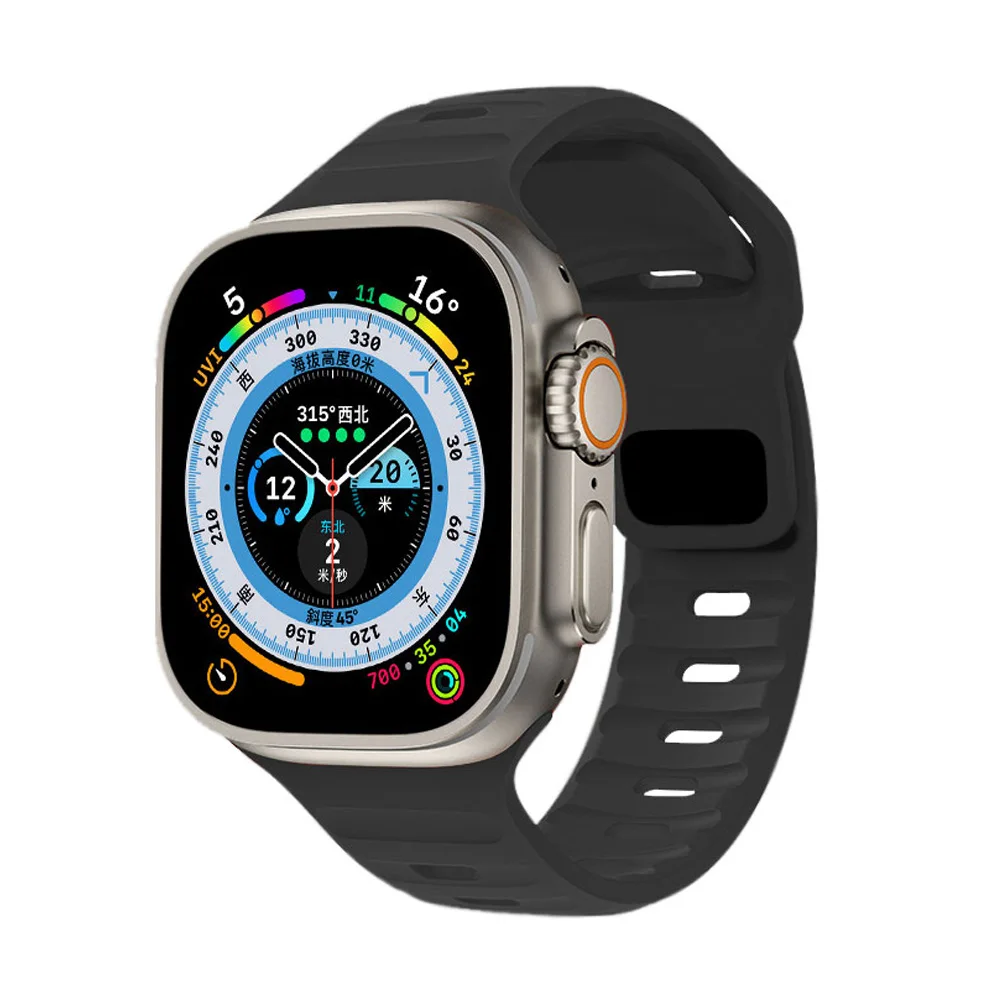 Pulseira esportiva de silicone para Apple Watch 46mm 44mm 45mm 49mm 42mm, iWatch Series 12 11 10 9 8 7 SE Ultra 2 3 4 - Imagem 4